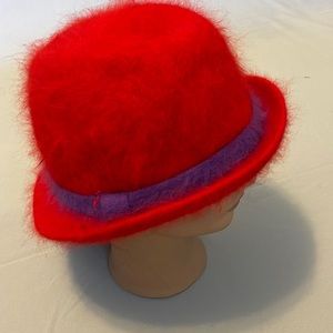 SOMETHING SPECIAL SS L.A. 80% Angora, red/Purple color FEDORA Hat